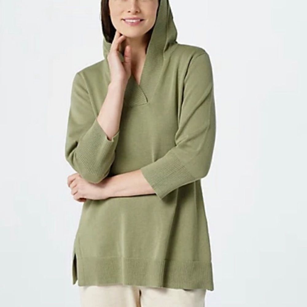 Denim & Co. Naturals Hooded Pullover Sweater